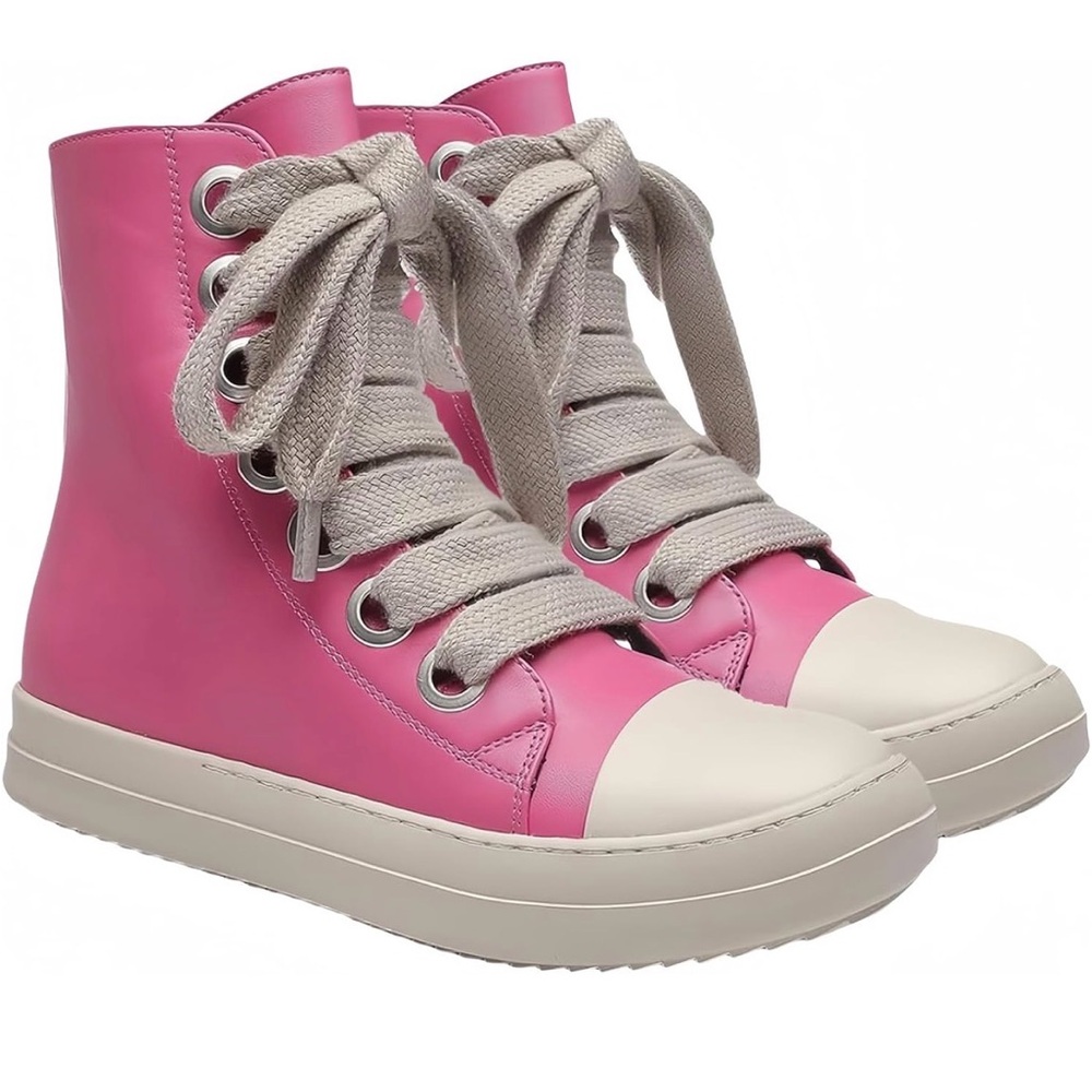 NEW! In box! Pink High-Top Sneakers with Cream Accents